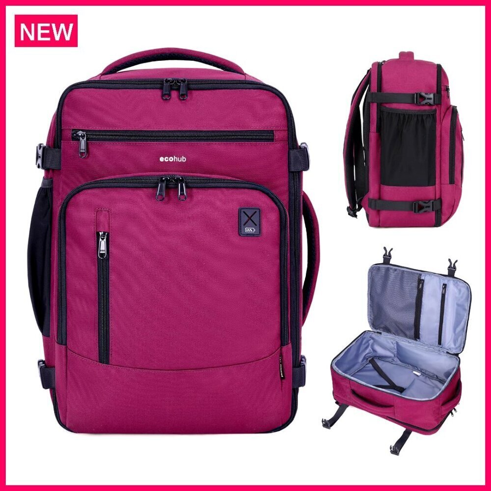 17" Travel Backpack, 25L Daypack with 16 Pockets, Water Resistant, Fits 15.6"